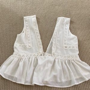 White Flowy Top